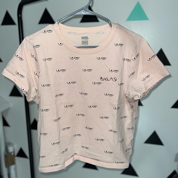 VANS Cropped Baby Tee Breast Cancer Awareness Size XL - Picture 1 of 4